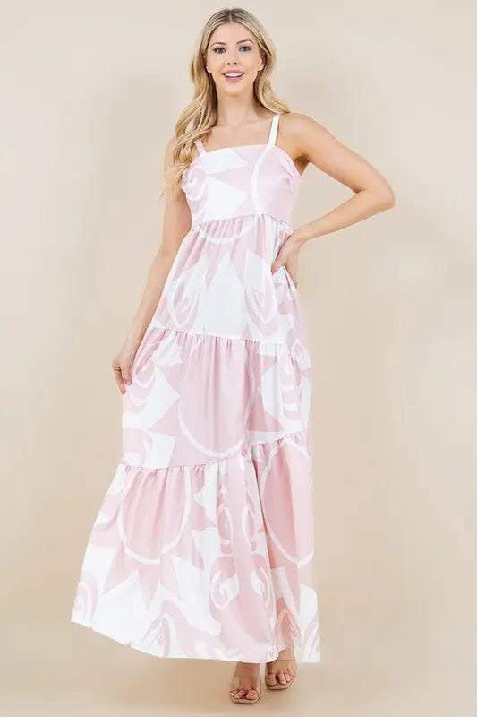 Sun Print Pink Maxi Dress - The Tiny Details