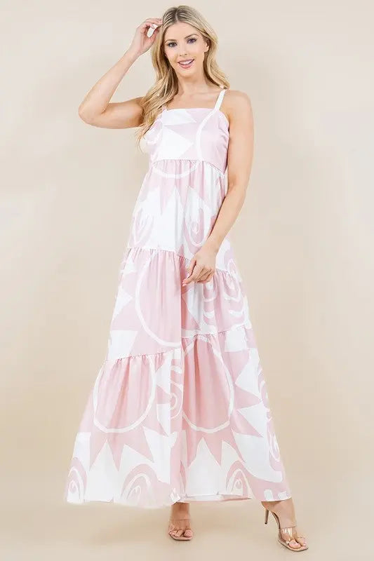Sun Print Pink Maxi Dress - The Tiny Details