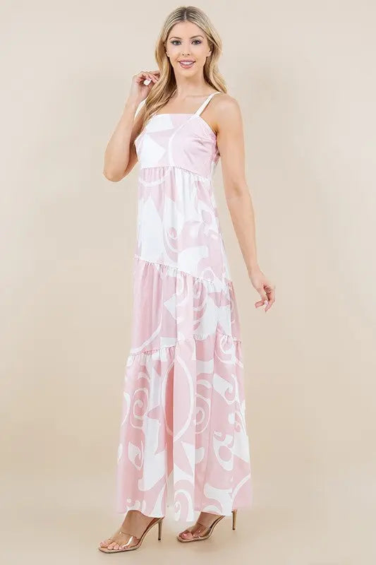 Sun Print Pink Maxi Dress - The Tiny Details