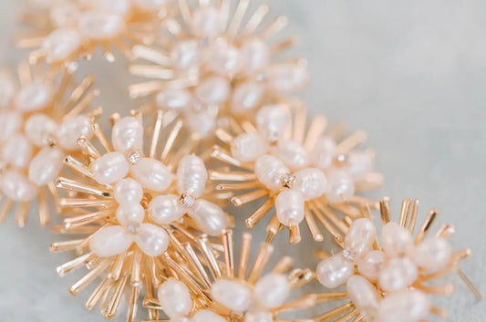 Sunburst Pearl Statement Stud Earrings - The Tiny Details