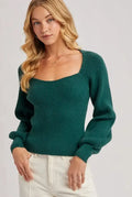Sweetheart Neck Bishop Sleeve Sweater - The Tiny Details