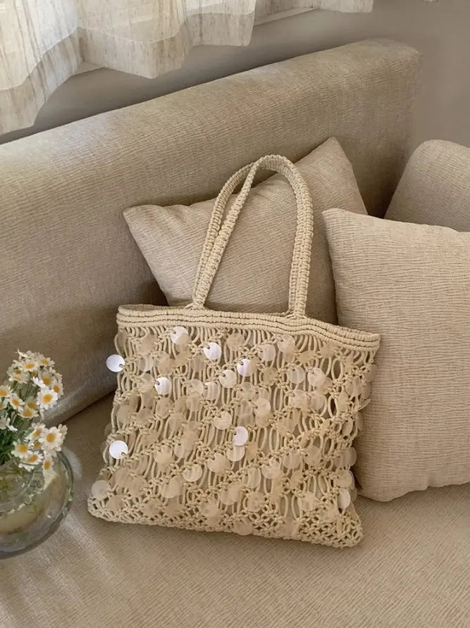 Trendy Shell Crochet Shoulder Bag