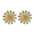 The Tiny Details Tuscan Sun Canary Pavé Bloom Stud Earrings