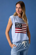 The Tiny Details USA Flag Sweater Top