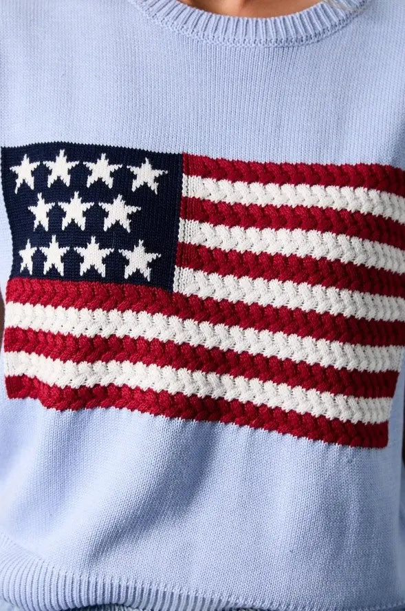 The Tiny Details USA Flag Sweater Top