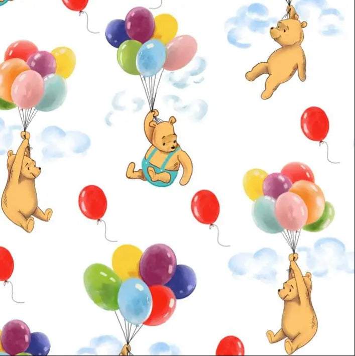 Up, Up and Away Bear Balloon Muslin Blanket