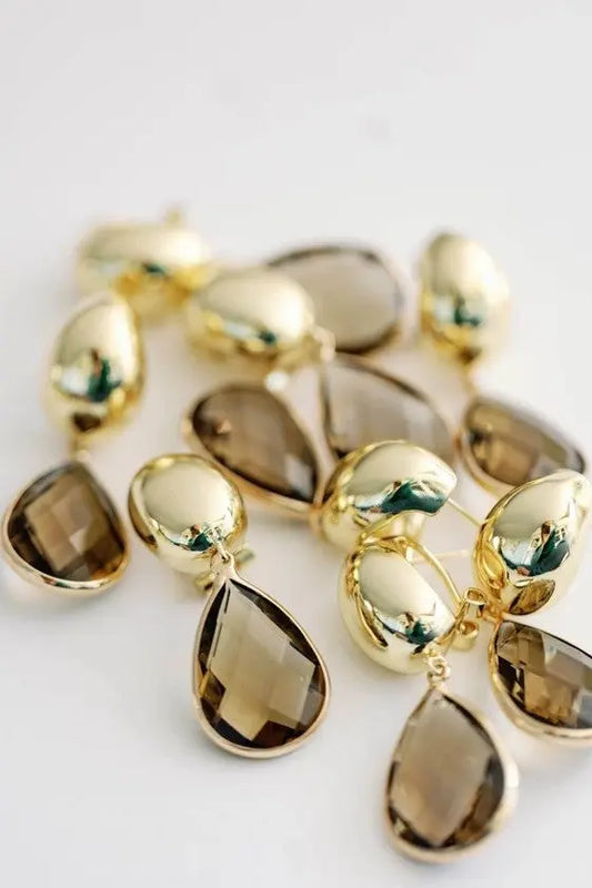 Vintage Chunky Quartz Statement Earrings - Shop Tiny Details