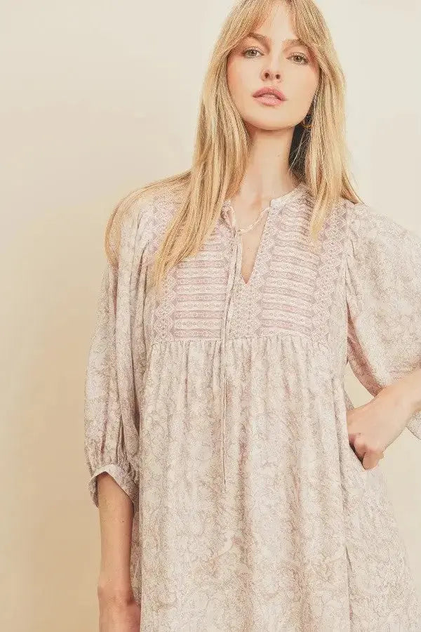 The Tiny Details Wanderer Printed Babydoll Dress
