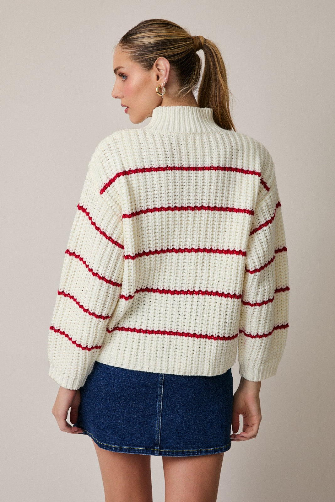 Striped Chunky Slouchy Sweater Cardigan - The Tiny Details