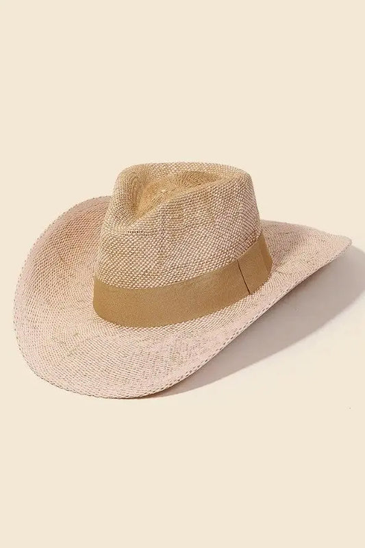 The Tiny Details Basket Weave Pink Straw Cowboy Hat