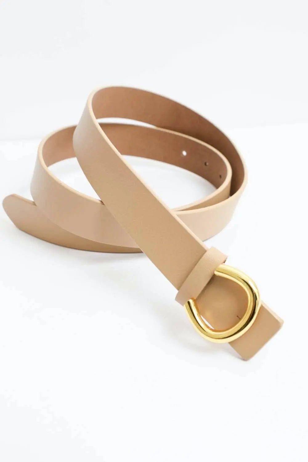 Beige Minimalist Gold Horseshoe Leather Belt | Tiny Details – The Tiny ...