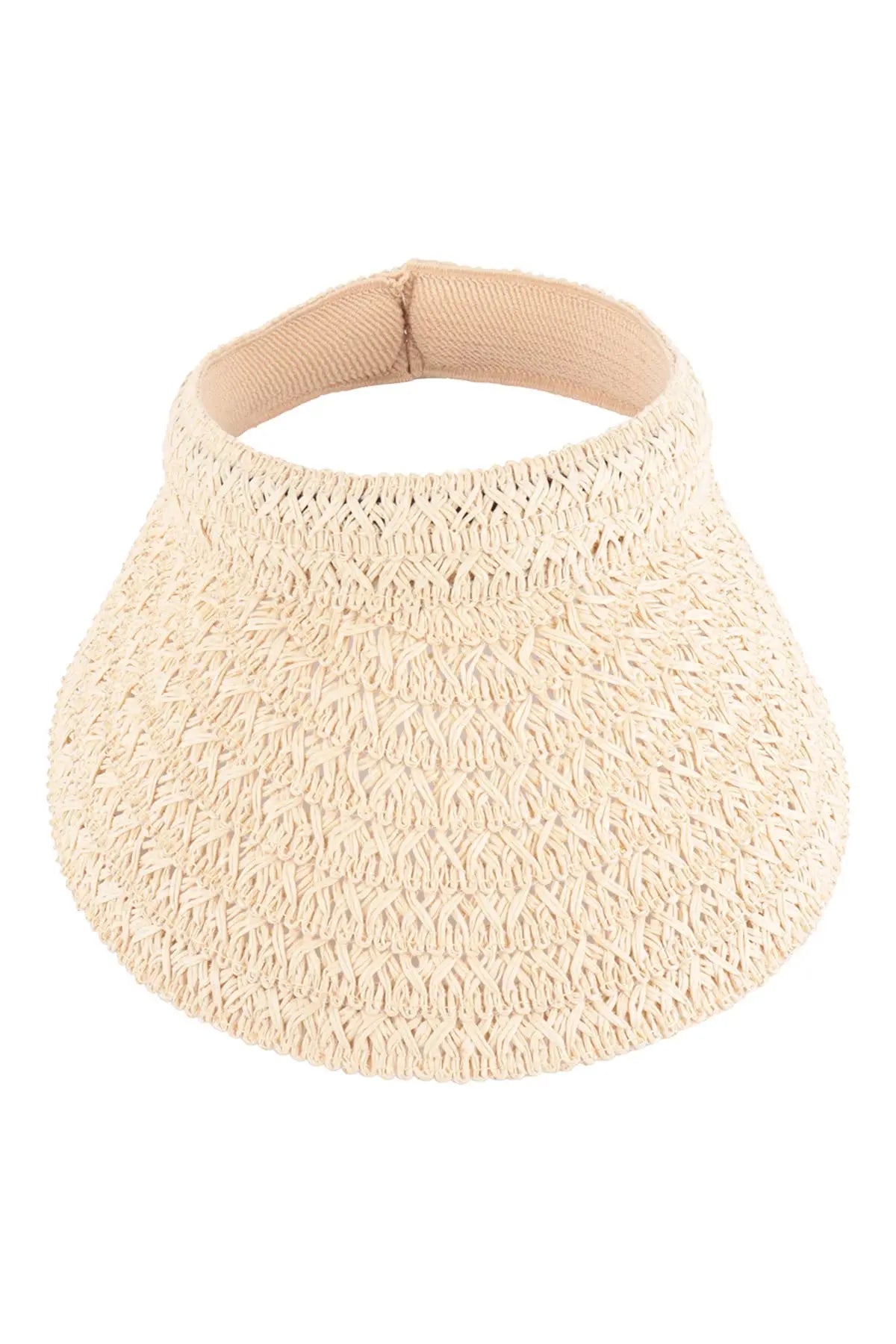 The Tiny Details Beige Woven Summer Fashion Visor