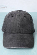 The Tiny Details Black Denim Cotton Baseball Cap