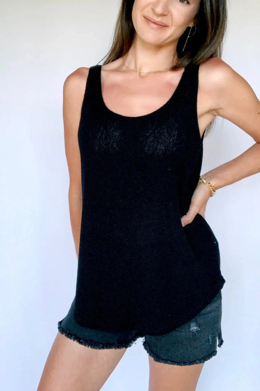 The Tiny Details Black Knit Tank Top *Size Large*