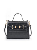 The Tiny Details Black Leather Gretchen Crossbody Handbag