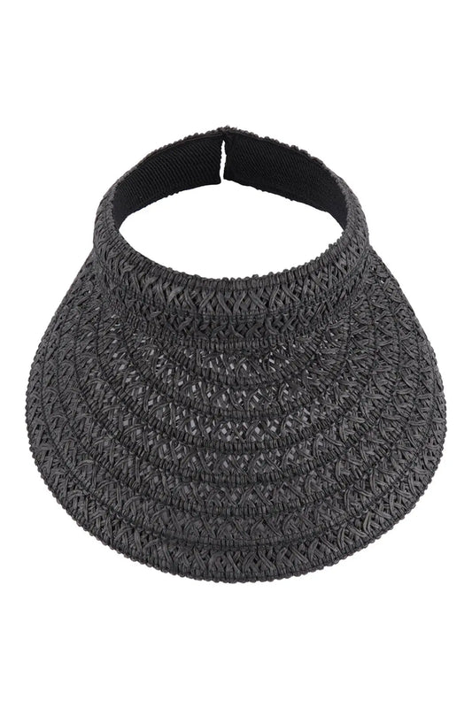 The Tiny Details Black Woven Summer Fashion Visor