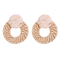 The Tiny Details Blonde Rattan Bali Doorknocker Earrings