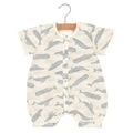 The Tiny Details Blue Shadow Whales Bamboo Baby Romper