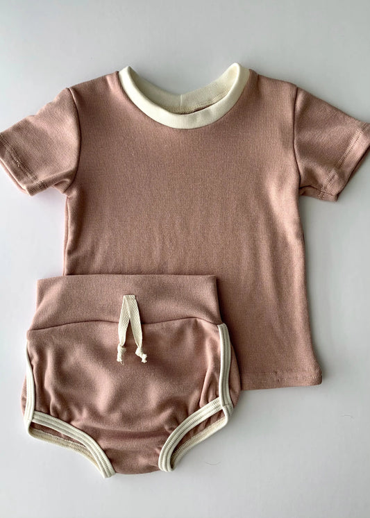 The Tiny Details Blush High Rise Track Shorties