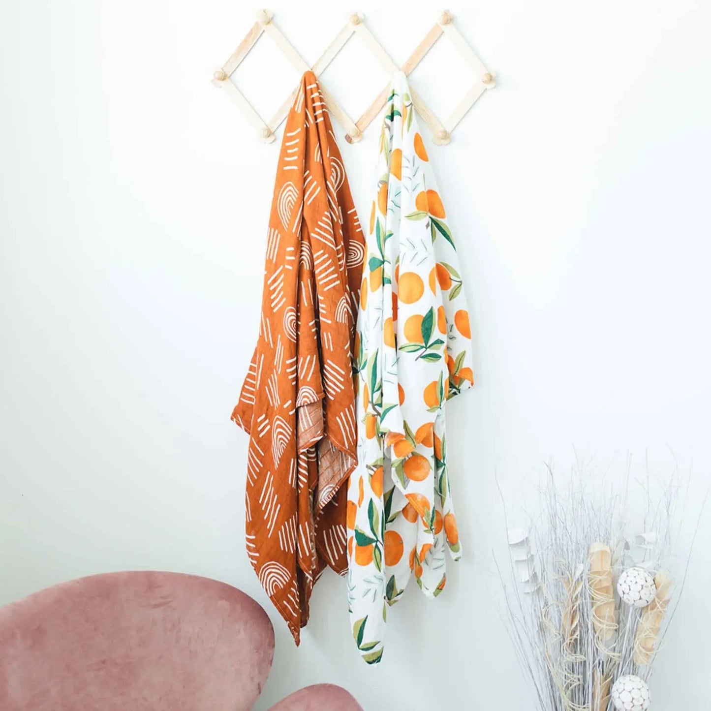 The Tiny Details Boho Burnt Orange Bamboo Muslin Swaddle