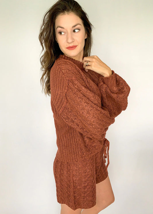 The Tiny Details Brick Cable Knit Sweater Set *Size Small*