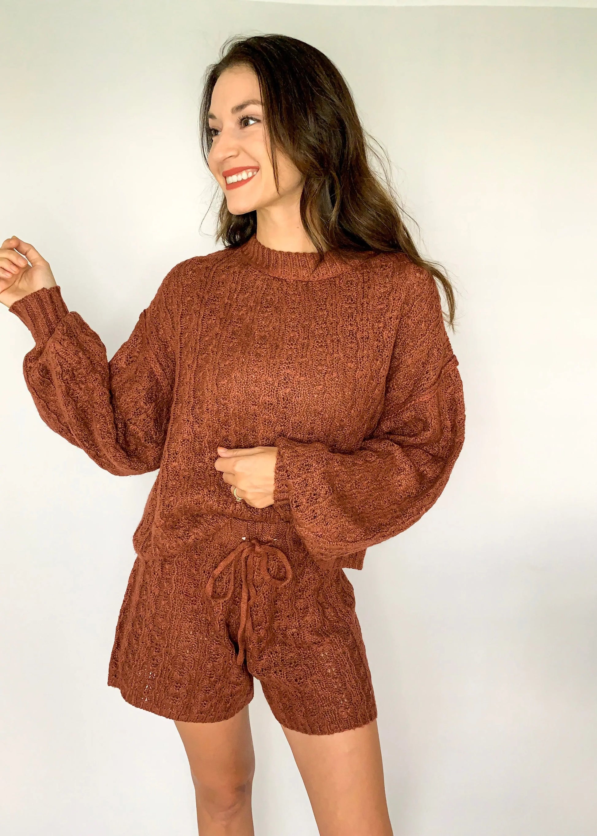 The Tiny Details Brick Cable Knit Sweater Set *Size Small*
