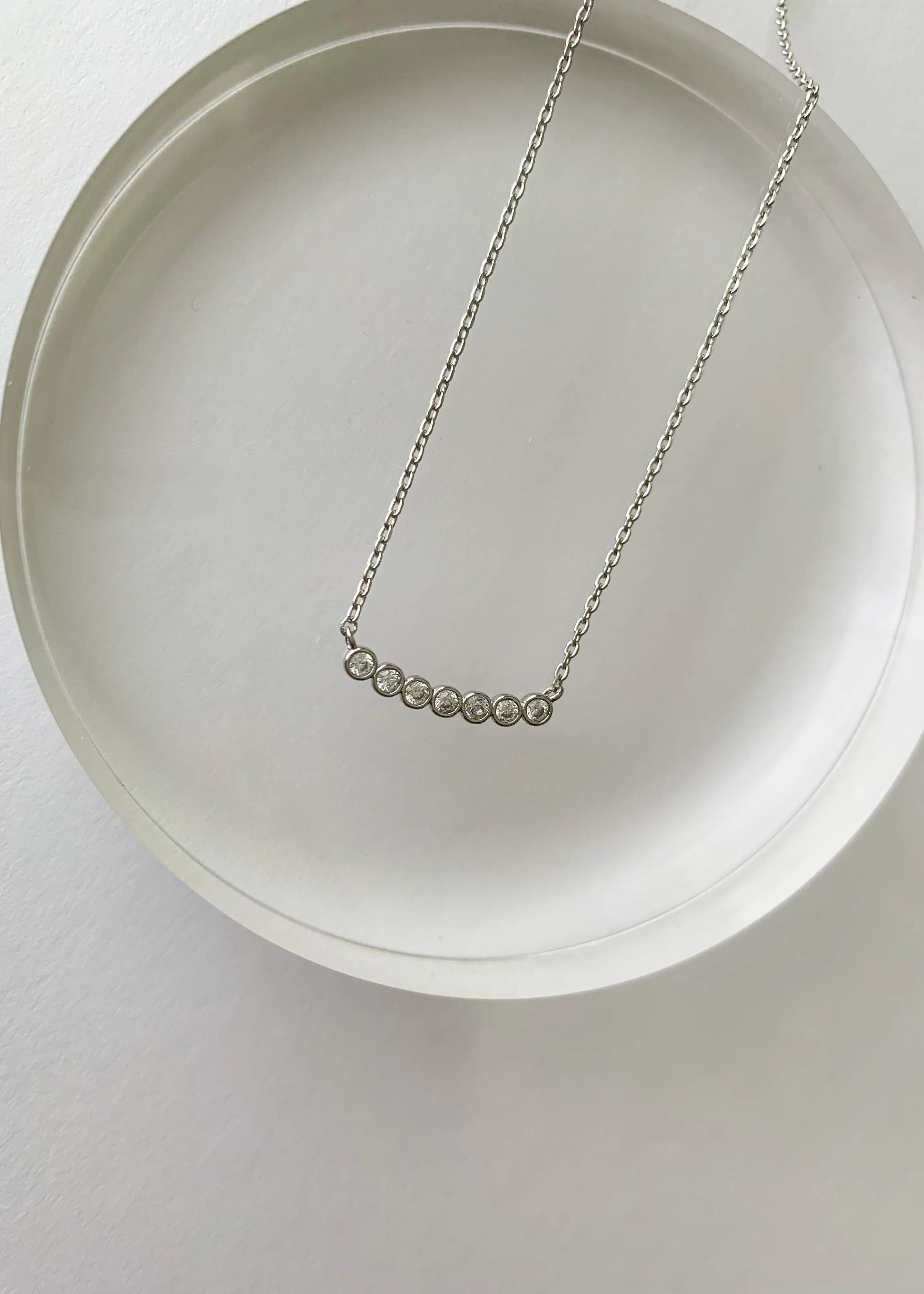 The Tiny Details Bubble Stone Dainty Bar Necklace