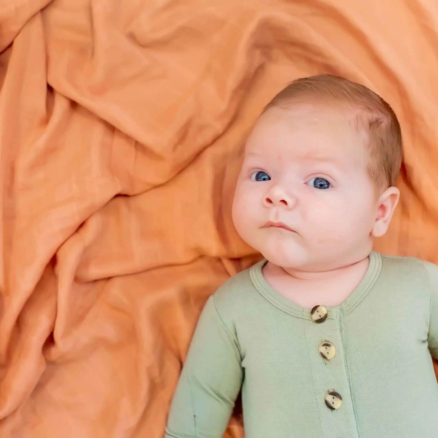 The Tiny Details Burnt Orange Bamboo Muslin Swaddle