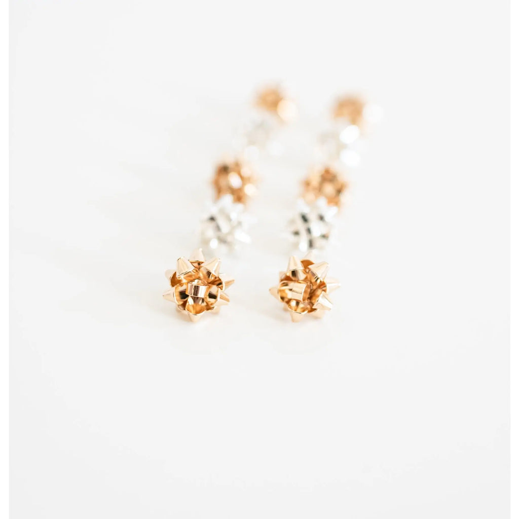 The Tiny Details Christmas Present Bow Stud Earrings