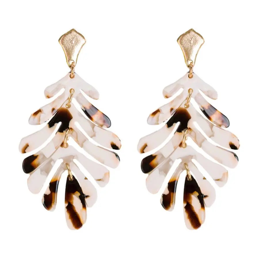 The Tiny Details Cocoa Petite Palm Drop Earrings