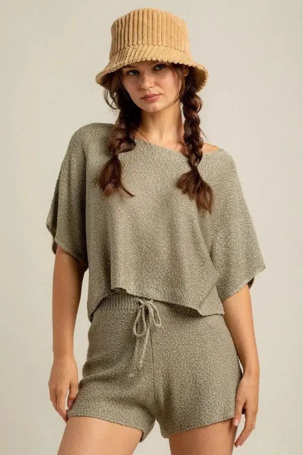 The Tiny Details Comfy Knit Sweater Top & Short Set