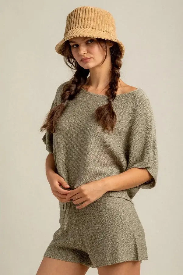 The Tiny Details Comfy Knit Sweater Top & Short Set