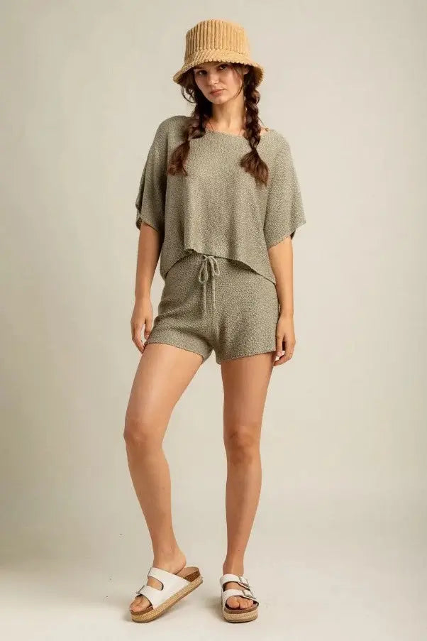 The Tiny Details Comfy Knit Sweater Top & Short Set