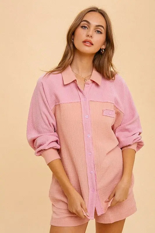 Missguided oversized shirt top