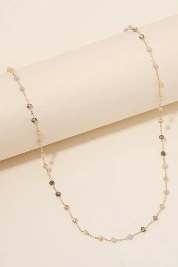 The Tiny Details Dainty Glass Beaded Station Necklace