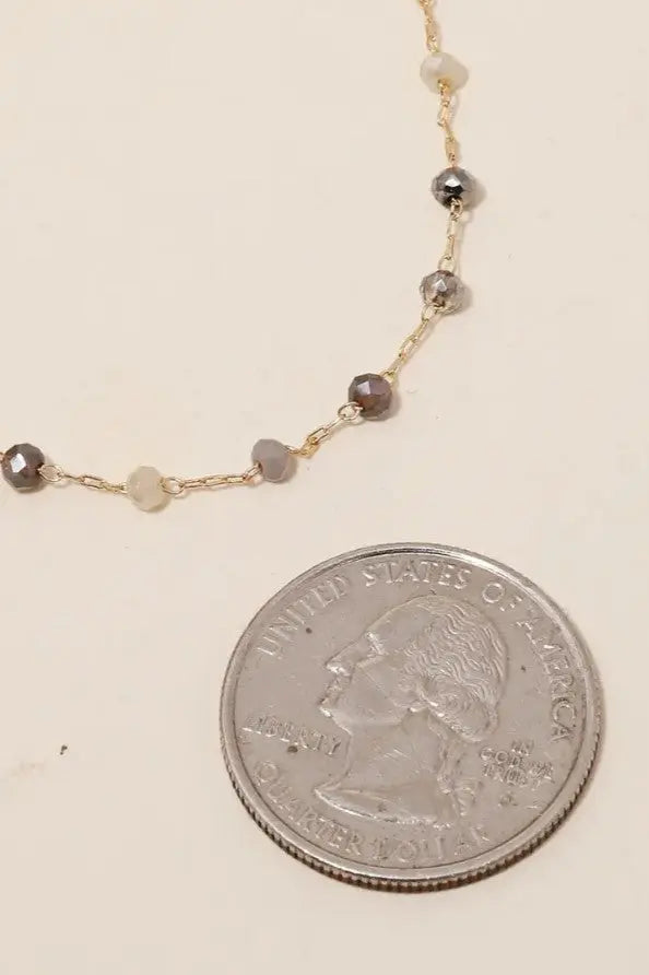 The Tiny Details Dainty Glass Beaded Station Necklace