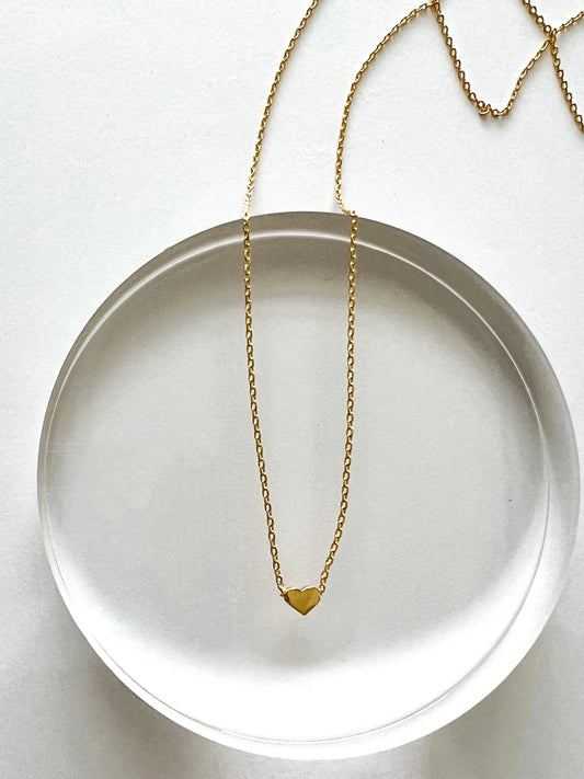 The Tiny Details Dainty Mini Heart Gold Pendant Necklace