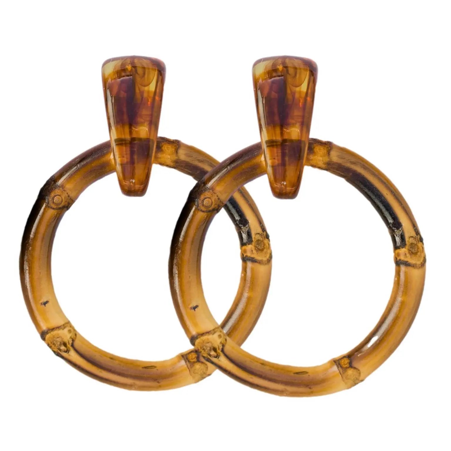The Tiny Details Dark Brown Bamboo Statement Earrings