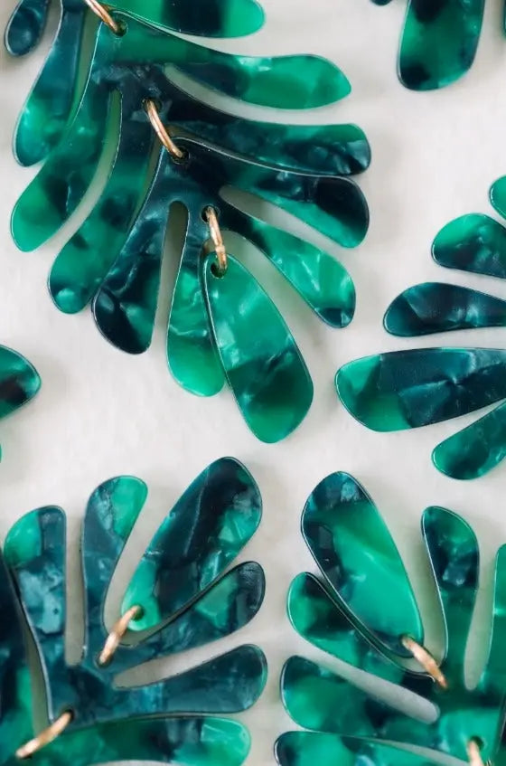 The Tiny Details Emerald Green Petite Palm Drop Earrings