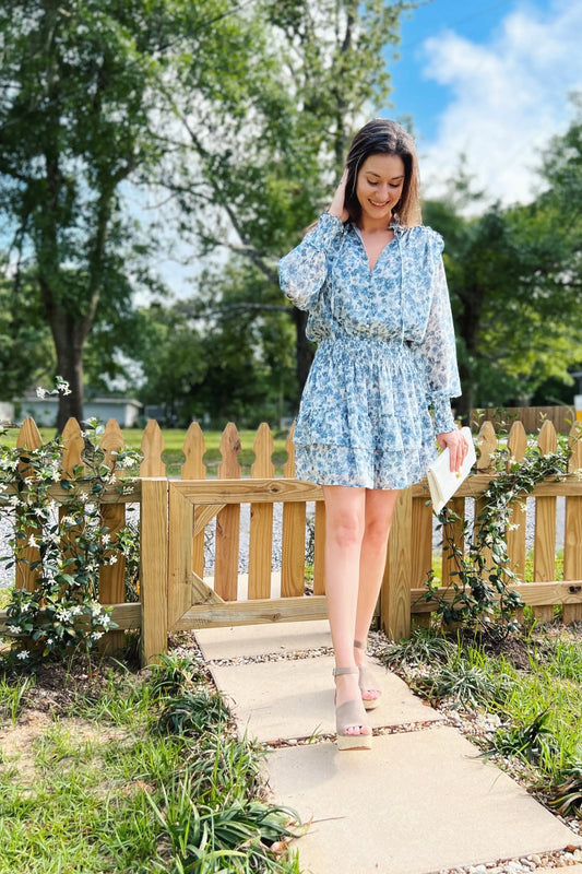 The Tiny Details Floral Print Smocked Detail Dress