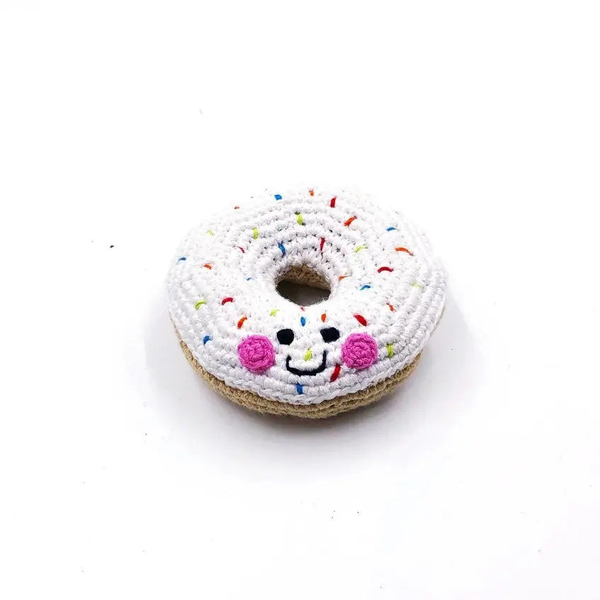 The Tiny Details Friendly Knitted Doughnut Rattle