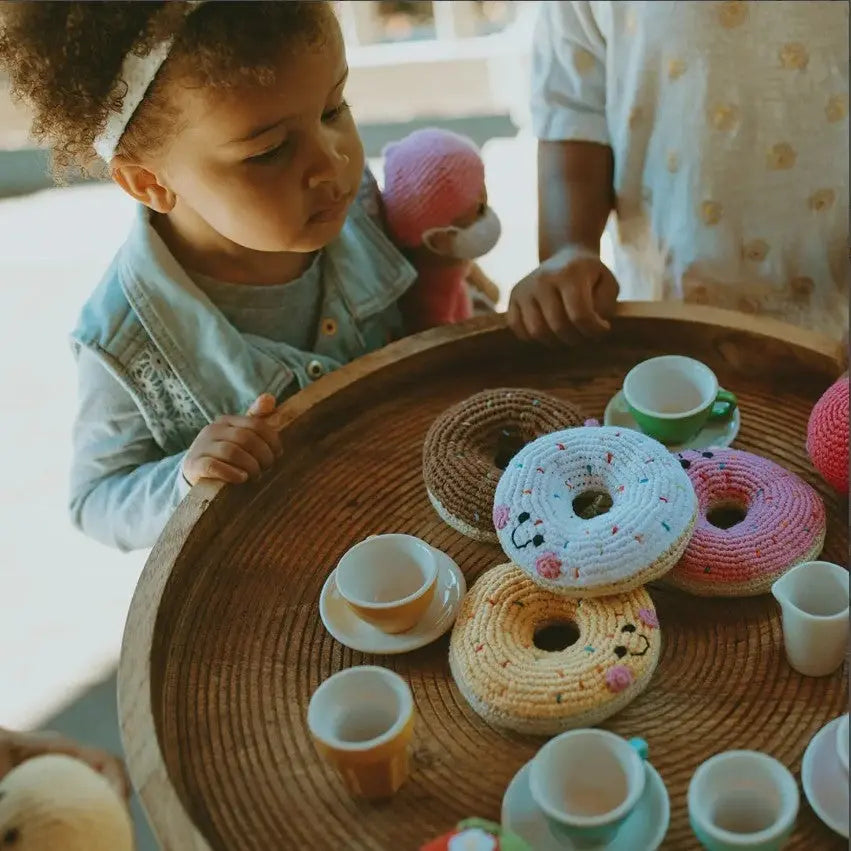 The Tiny Details Friendly Knitted Doughnut Rattle
