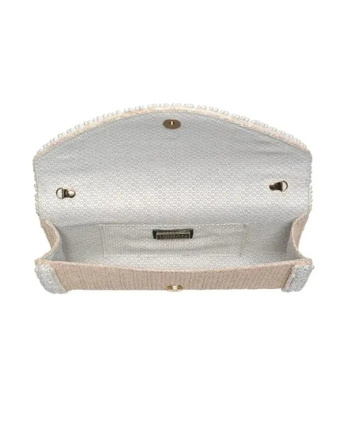 The Tiny Details Gloria Natural Beaded Crossbody Bag