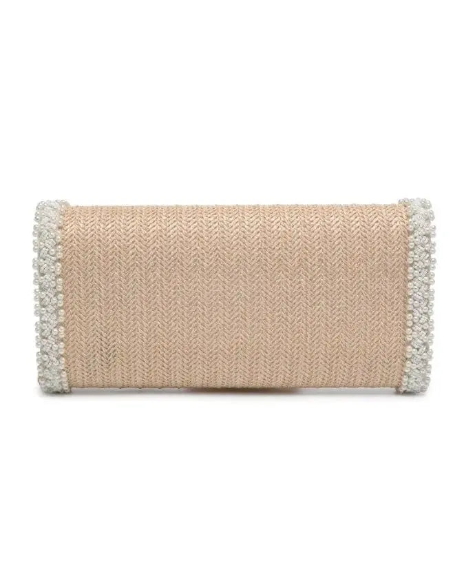 The Tiny Details Gloria Natural Beaded Crossbody Bag
