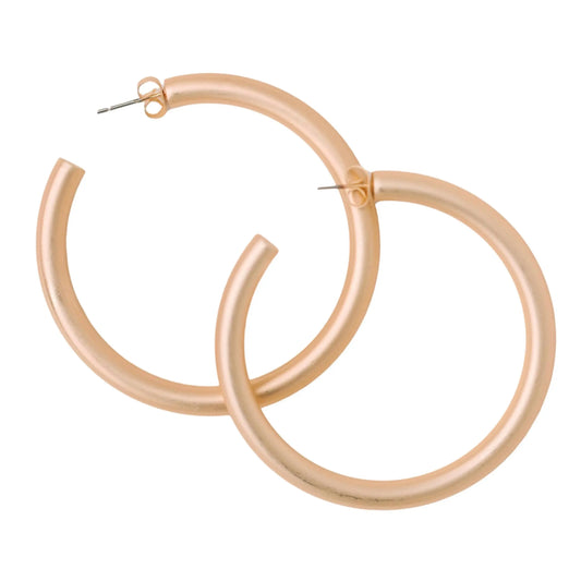 The Tiny Details Gold Matte Open Hoop Earrings