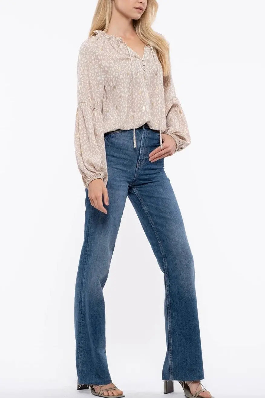 The Tiny Details Gold Speckled Leopard Print Top