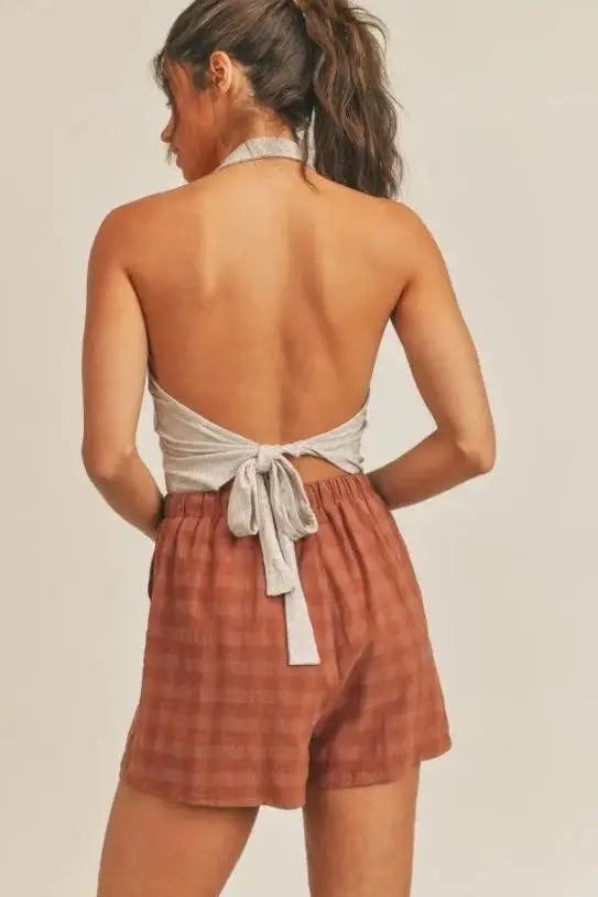 The Tiny Details Keep It Simple Oatmeal Halter Top