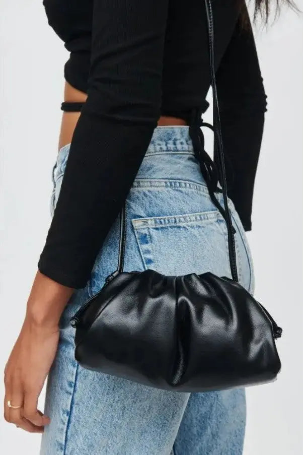 The Tiny Details Kourtney Black Vegan Leather Handbag