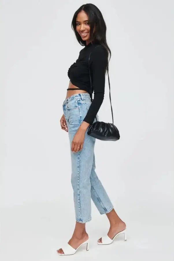 The Tiny Details Kourtney Black Vegan Leather Handbag