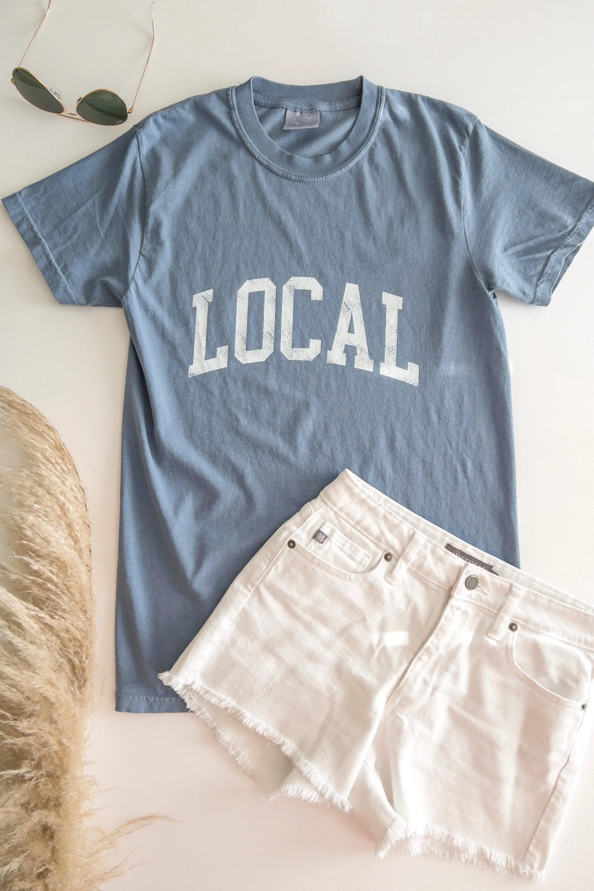 The Tiny Details LOCAL Graphic Denim Blue T-Shirt